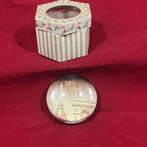 Vintage French Crystal Paperweight in box sold NYC Webstore